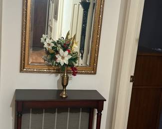 Console Table and Gold Framed Mirror
