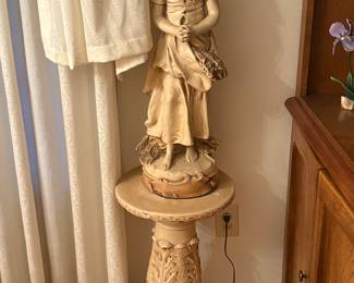 Girl Statue and Pedestal