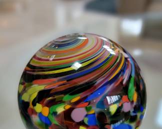 Signed Art Glass Paperweight. See Next Pic for Signature!