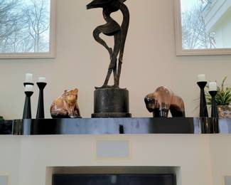 Metal 5’ Pas de Deux Dancing Couple on Wood Base!