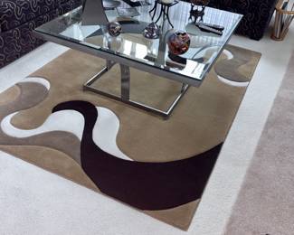 Black, Tan & White Area Rug 82”x59”!