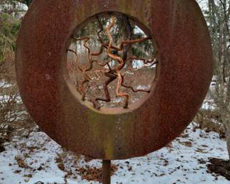 Close-Up of Outdoor Metal Sculpture by Clayton Schwartz!