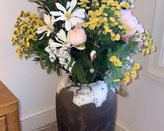Hand Made 24” Vase Signed Evans w/Flowers!
