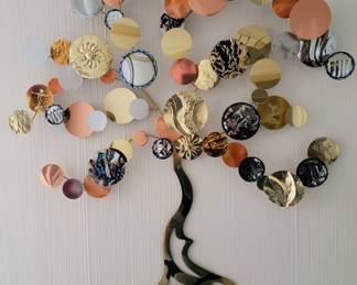 In the Style of Curtis Jere Copper Metal Wall Tree!