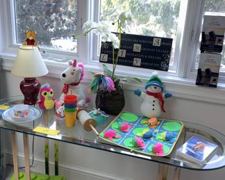 Gold Tone Oval Table w/Glass Top 56”!
