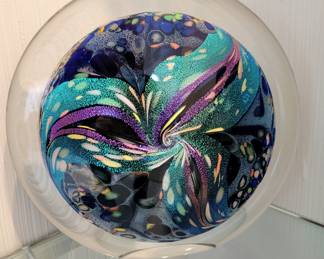 Signed Art Glass Paperweight. See Next Pic for Signature!