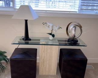 Glass on Pedestal Sofa/Accent Table!