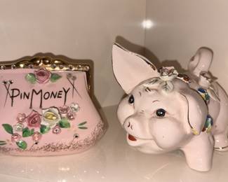Vtg Lefton Pin Money Bank & Vtg Royal Sealy Piggy Bank!
