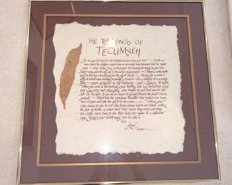 Framed & Matted The Teachings of Tecumseh by Sandy Lord - Scribe!
