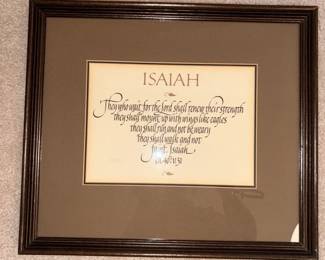 Framed, Matted Isaiah Calligraphy by Michael Podesta!
