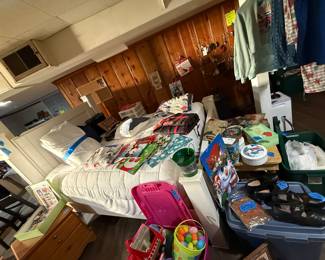 Queen bed and mattress, Easter stuff, and oh yeah more Christmas stuff