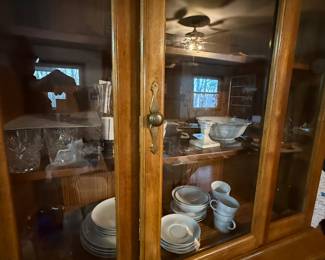 Heavyweight OLD crystal glasses and pitcher beautifully cut with history documented.
Other old china and glass.