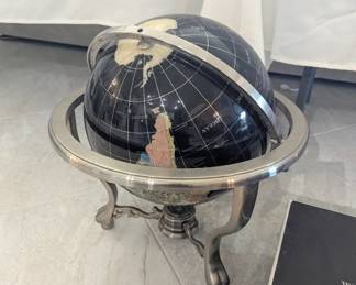 20" Gemstone Onyx World Globe