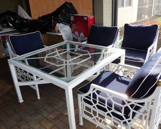 2 sets of Barclay Butera for Castelle Table and 4 swivel rockers