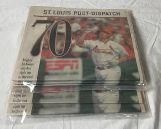 St. Louis Cardinals Baseball Memorabilia Lot 1 Post Dispatch about McGuires 70th Home Run  More