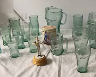 Coca Cola Green Glassware more