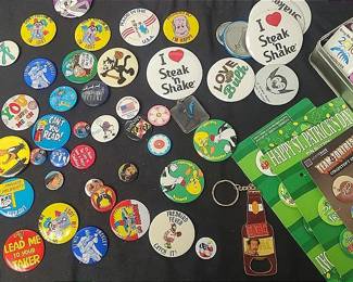 Vintage To Modern Button Pin Lot