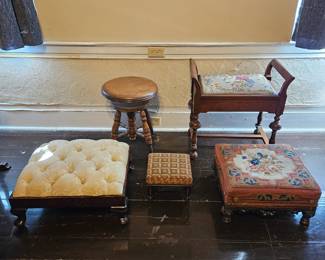 Misc Victorian and Edwardian stools.