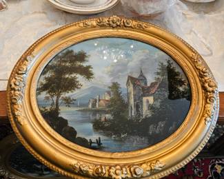 1930's reverse painting on glass