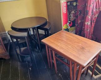 1930's nest of tables, and art deco nest of three tables.