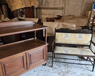 Victorian buffet server, Edwardian settee