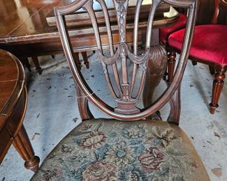 Closer look of the upholstered chairs.