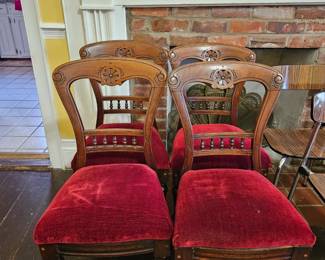 Victorian set of 4 dining chairs.