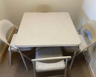 Samsonite Folding Card Table and 4 Matching Chairs 