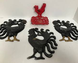 Cast Iron Rooster Soap Dish Three Rooster Wall Decor