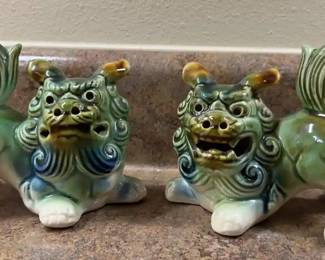 Majolica Style Foo Dogs