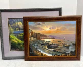 Framed Numbered Print And Oil Painting 