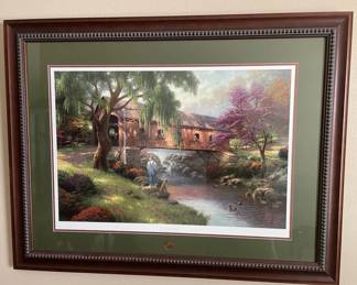 Thomas Kincaid The Old Fishin Hole Signed Print