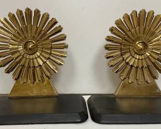 Spyro O Wood Vintage Gold Sunburst Sconces
