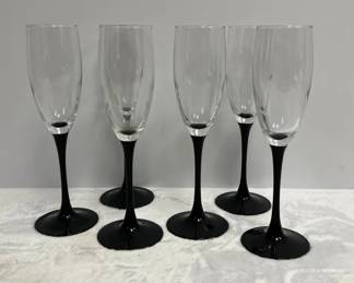 Black Stemmed Champagne Glasses
