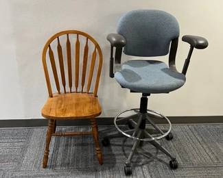 Tall Drafting Table Chair Wooden Chair