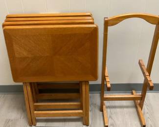 Wood TV Tray Wooden Holder