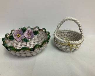 Vintage Ceramic Woven Basket More