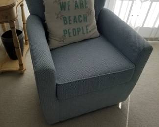 Pale blue swivel chair - two available