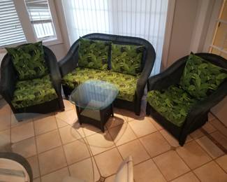 All weather wicker conversation set