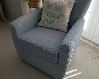 Pale blue swivel chair - two available