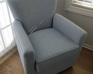 Pale blue swivel chair - two available