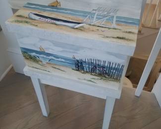 Hand-painted chest with Avalon lifeboat scene