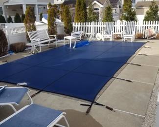 Pool cover; pool chaises