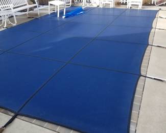 Pool cover; patio furniture