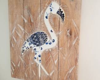 Mosaic shore bird art - large