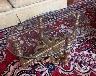 Glass/Wood Base Coffee Table 