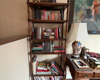 Caned Shelf Wood Framed Book Shelf 