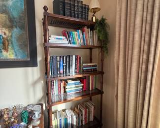 Caned Shelf Wood Framed Book Shelf 