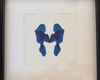 Custom Navy Blue Ink Blots by Designer Phillip Lantz - 8 Available. Each Measures 20.5" x 20.5" Overall. Photo 4 of 8. 