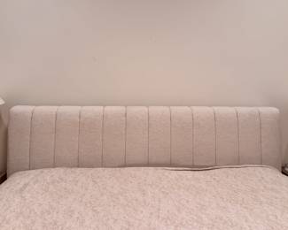 CB2 Forte Channeled White Performance Fabric King Bed Frame. PRISTINE CONDITION! Measures 82" W x 90" D x 40" H. Photo 3 of 4. 